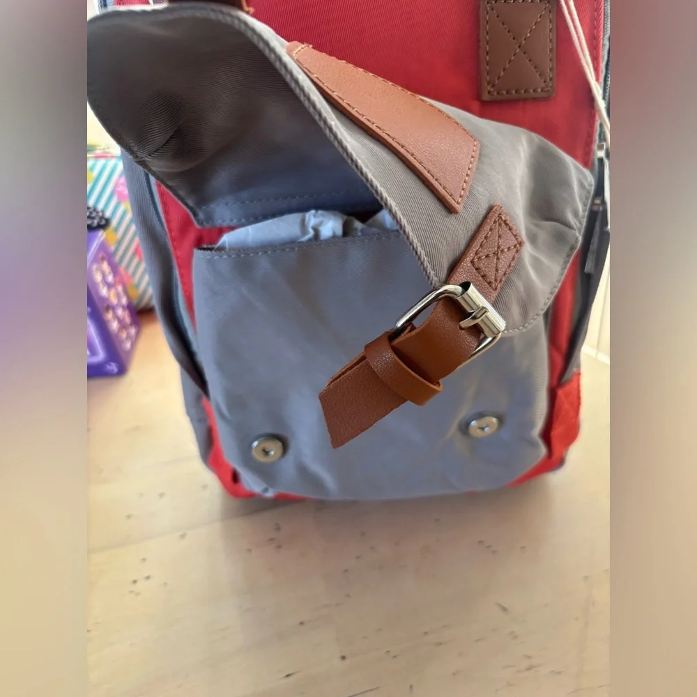 MINISO Life Red & Gray Mini Backpack – New with Tag